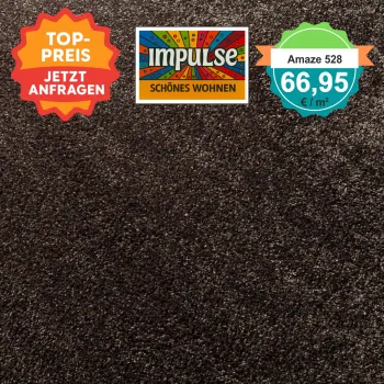 JAB Amaze – quadratische Draufsicht Velours-Teppichboden in fraise mit Preisaufdruck